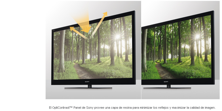 OptiContrast™ optimiza la imagen neutralizando los reflejos indeseados